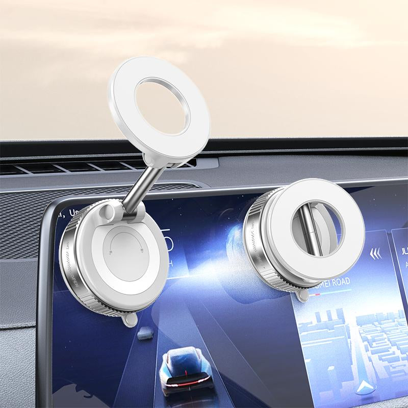 Magnetic Phone Mount, Suction Car Phone Holder, Vacuum Phone Mount with One-Step Lock, Compact & Stable Design for Car Accessories