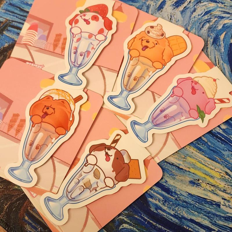 Boop Scoops Cute Puppy Icecream Magnetic Bookmarks