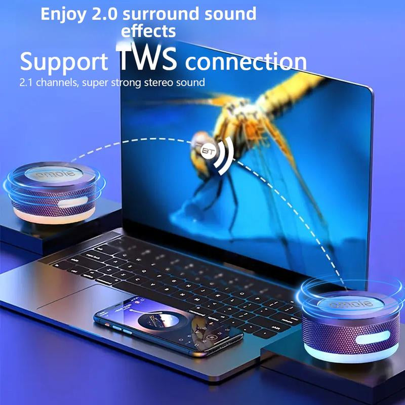 Bone Conduction Bluetooth Audio Wireless Mini Subwoofer Volume Small Speaker Portable Magnetic Metal Small Steel Cannon Smartphone