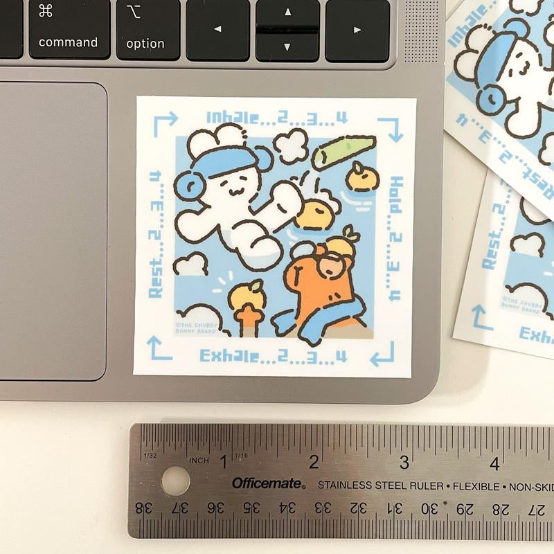 Box Breathing Vinyl Sticker - Heavy Duty Vinyl with Soft Matte Finish, Waterproof, Dishwasher Safe