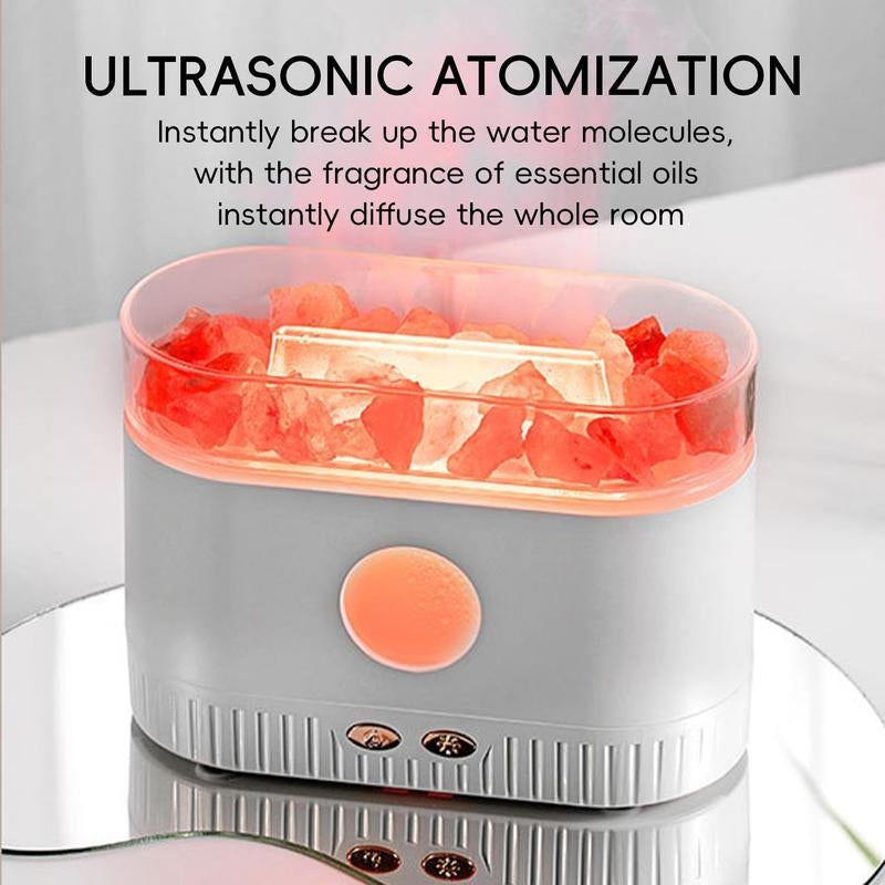 Aromatherapy Essential Oil Diffuser, 3-In-1 Himalayan Salt Lamp Diffuser with 7 Color Lights, 200Ml Ultrasonic Cool Mist Humidifier for Home Bedroom Yoga, Himalayan Pink Salt Therapy