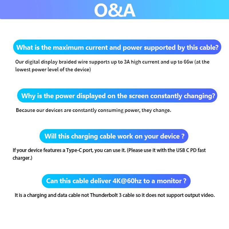 EAGET 66W Fast Charging USB-C Data Cable,Intelligent Digital Display Phone Charging Cable,Wear-Resistant Nylon Braided Durable Data Cable ,For Ip 12/13/14/15/16& Samsung/Android Cell Phone, Smartphone Accessories,Dealsforyoudays