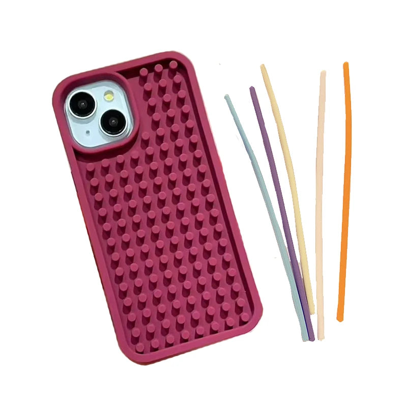 Funny Sensory Activity Board Silicone Decompression Phone Case for Iphone 16 15 14 13 12 11 Pro Max Soft Back Cover