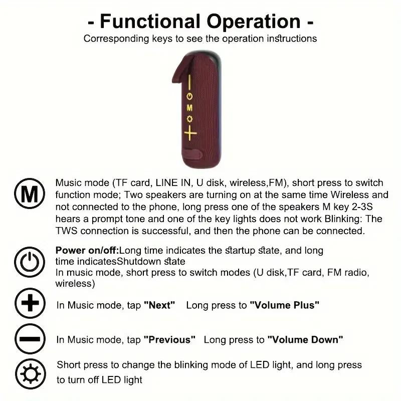 Mini Wireless Has Colorful Lights, Outdoor 3D Bass, Has TWS Function and Belongs to T&G Portable Audio.Bt5 ,Thanksgiving Gift, Christmas and New Year Gift. Set. Smartphone