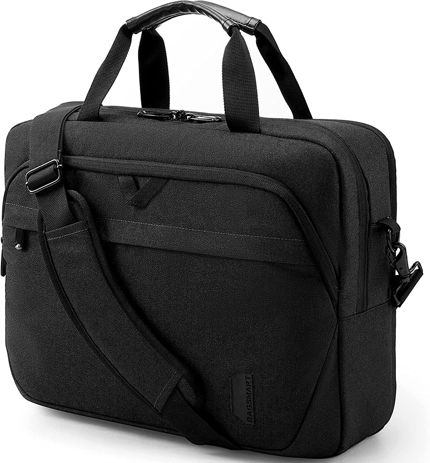 Laptop Bag, 15.6 Inch Briefcase Men, Lockable Computer Bag Work Bag, Water-Repellent Shoulder Messenger Bag Travel Office Business, Black
