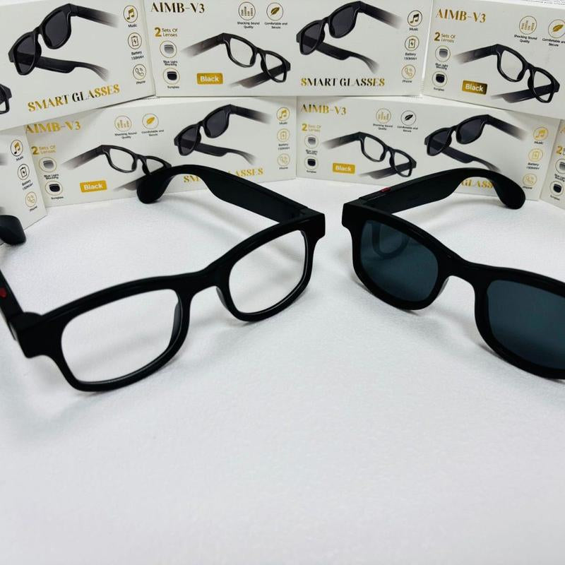 ZECAA New Smart Touch Wireless Bluetooth Audio Headset Glasses Bluetooth Smart Touch Wearable Headset Audio Glasses Smart Audio Sunglass Magnetic Chargeable Black Headphone Glasses Durable Electronic Audio Glass