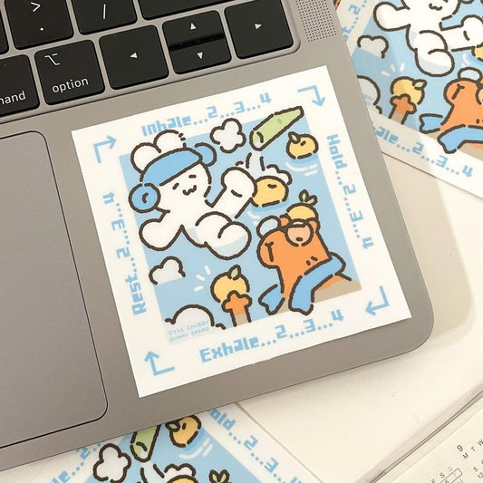 Box Breathing Vinyl Sticker - Heavy Duty Vinyl with Soft Matte Finish, Waterproof, Dishwasher Safe