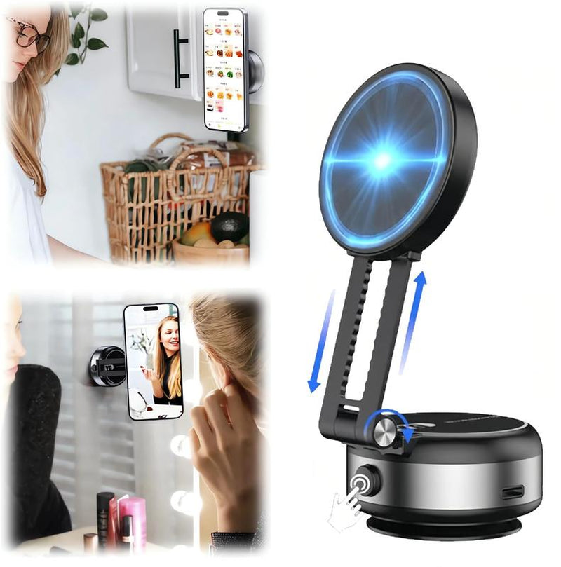 Electronic Vacuum Magnetic Car Phone Holder, Dual-Side Telescopic Adjustment,Folding,Metal, Smartphone Accessories Mount