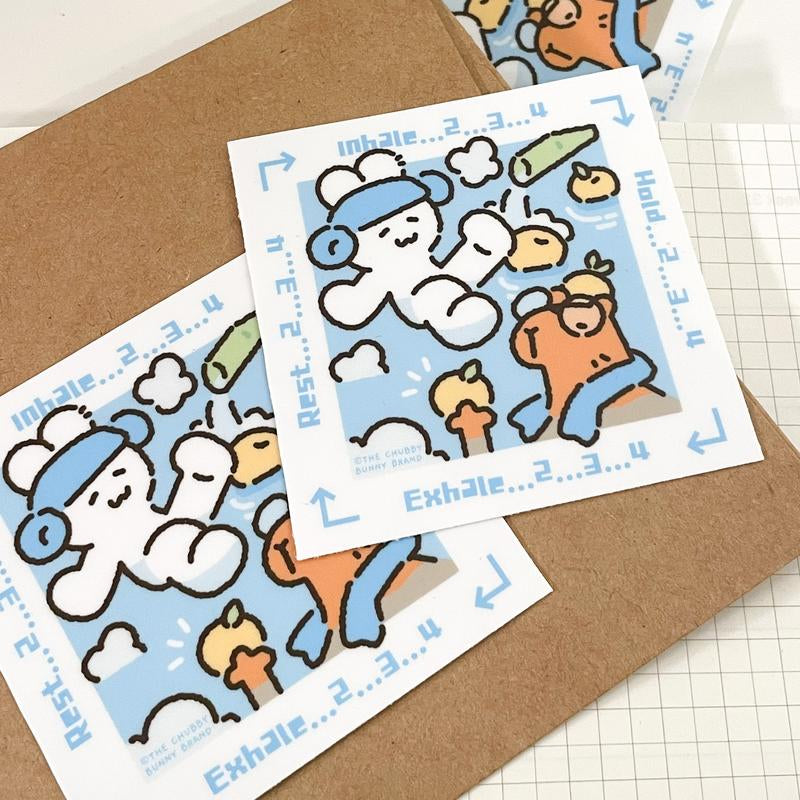 Box Breathing Vinyl Sticker - Heavy Duty Vinyl with Soft Matte Finish, Waterproof, Dishwasher Safe